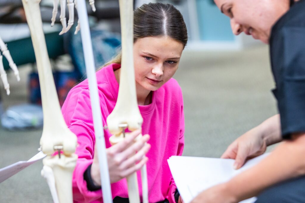 Class 68 gathered around the skeletons today for their very FIRST Kinesiology class! We cannot wait to see where the next 10 months take this class! Even though they have started their journey, there'...