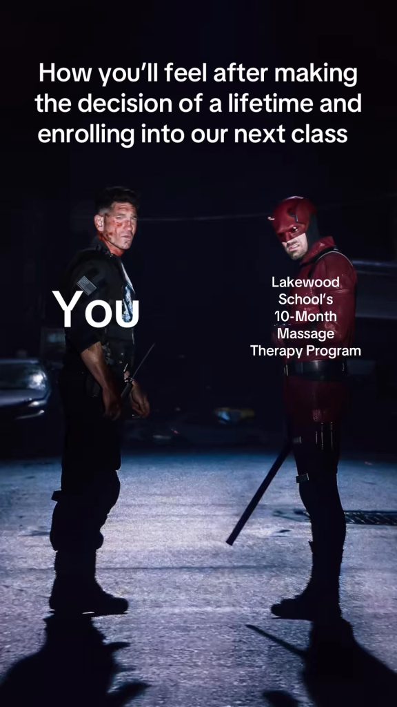 ...we DARE you #daredevil #daredevilbornagain #mcu #disneyplus #disney #marvel #punisher #charliecox #jonbernthal #massage #fyp #viral #funny #massagetherapist #tradeschool #michigancheck #michigan #p... 9 ...we DARE you #daredevil #daredevilbornagain #mcu #disneyplus #disney #marvel #punisher #charliecox #jonbernthal #massage #fyp #viral #funny #massagetherapist #tradeschool #michigancheck #michigan #p... - Lakewood School of Therapeutic Massage